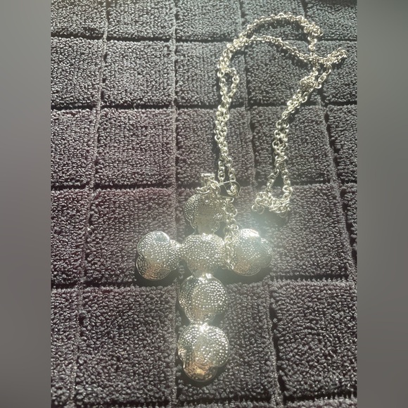 Elegant Silver Rose Cross Necklace Park Lane Design - Picture 2 of 3